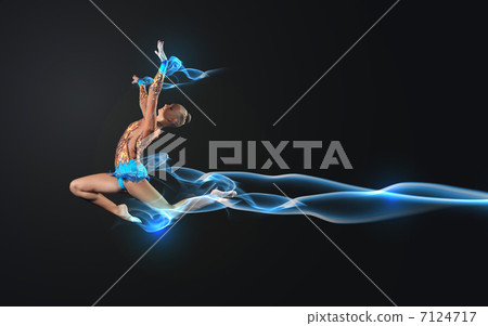Young woman in gymnast suit posing Young woman in gymnast suit posing 7124717