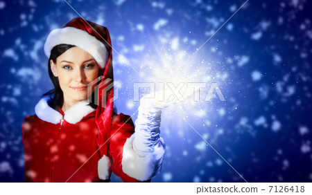 Portrait of girl wearing santa claus clothes Portrait of girl wearing santa claus clothes 7126418