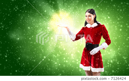 Portrait of girl wearing santa claus clothes 7126424