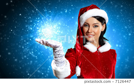 Portrait of girl wearing santa claus clothes Portrait of girl wearing santa claus clothes 7126447