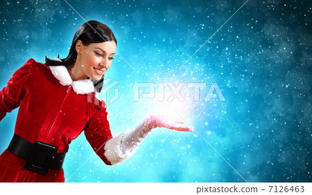 Portrait of girl wearing santa claus clothes 7126463