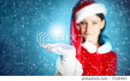 Portrait of girl wearing santa claus clothes 7126465