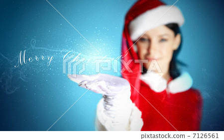 Portrait of girl wearing santa claus clothes Portrait of girl wearing santa claus clothes 7126561