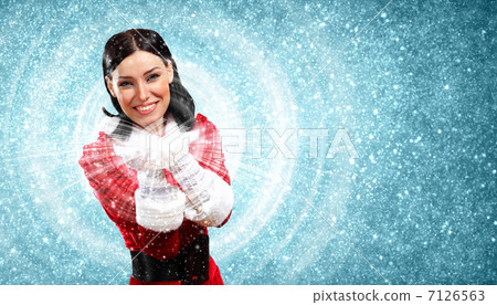 Portrait of girl wearing santa claus clothes 7126563