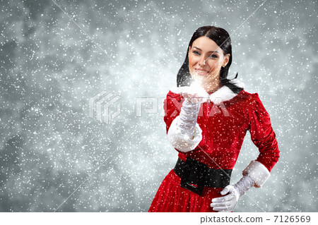 Portrait of girl wearing santa claus clothes 7126569