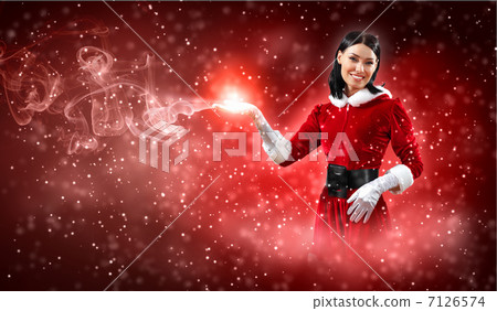 Portrait of girl wearing santa claus clothes 7126574