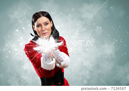 Portrait of girl wearing santa claus clothes 7126587