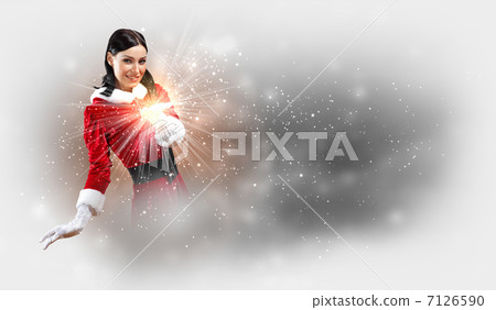 Portrait of girl wearing santa claus clothes Portrait of girl wearing santa claus clothes 7126590