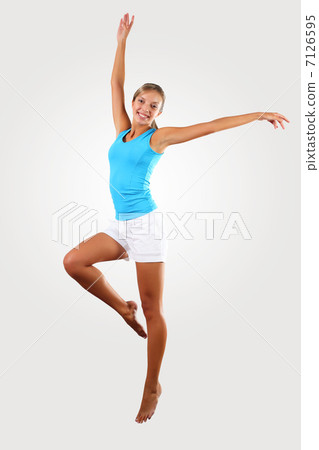 fitness woman jumping excited 7126595