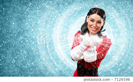 Portrait of girl wearing santa claus clothes 7126596