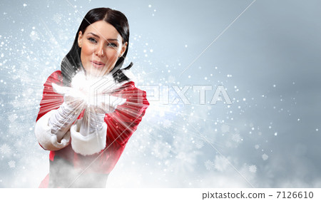 Portrait of girl wearing santa claus clothes Portrait of girl wearing santa claus clothes 7126610