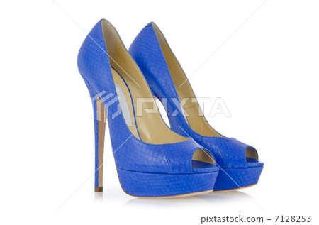 Blue shoes isolated on the white Blue shoes isolated on the white 7128253