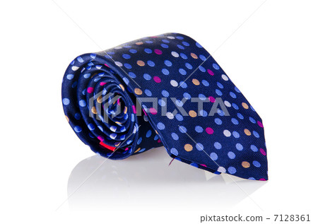 Elegant silk male tie ( necktie ) on white 7128361