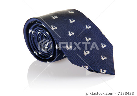 Elegant silk male tie ( necktie ) on white 7128428