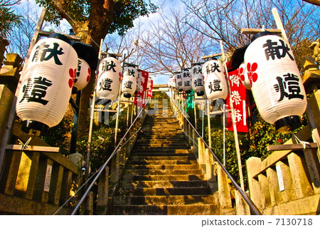 Stone steps leading to Kitano Tenman Shrine (Kitano-cho, Chuo-ku, Kobe City, Hyogo Prefecture) 7130718