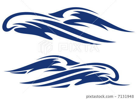 vector wave design - flowing water simple outline 7131948