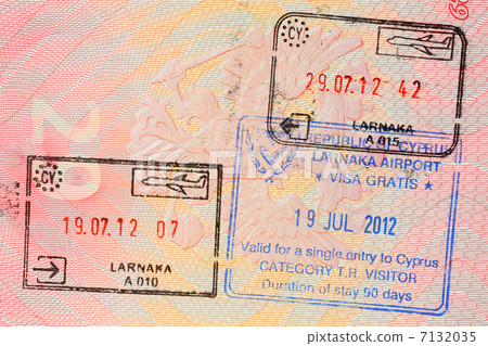 Stamp of cyprus visa in russian passport 7132035