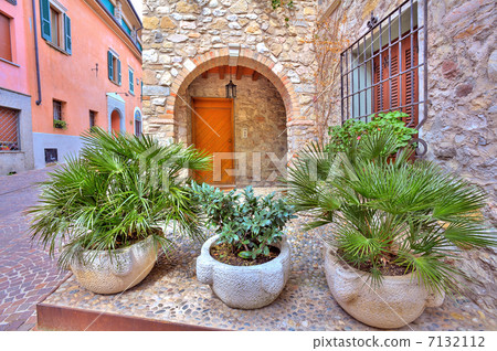 Plants in front of residential house in Sirmione. Plants in front of residential house in Sirmione. 7132112
