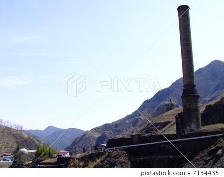Ashio Copper Mt. Motoyama smelter trace and chimneys Ashio Copper Mt. Motoyama smelter trace and chimneys 7134435