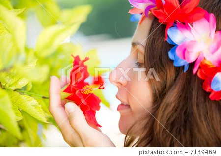 Woman relax on tropical resort Woman relax on tropical resort 7139469