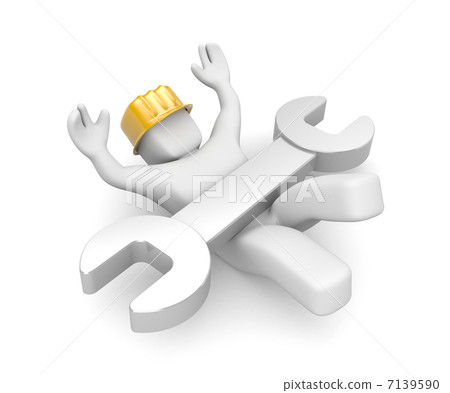 Person hold spanner Person hold spanner 7139590