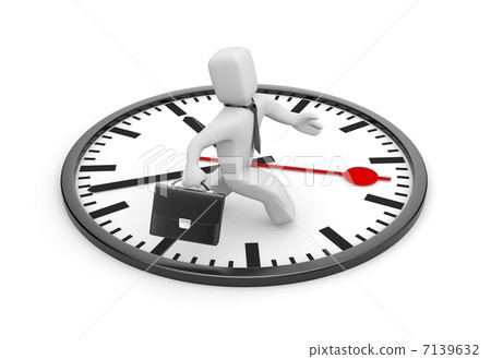 Businessman running in the big clock Businessman running in the big clock 7139632