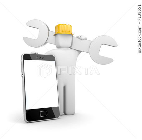 Worker with mobile phone Worker with mobile phone 7139651