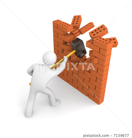 Man smashes wall 7139677