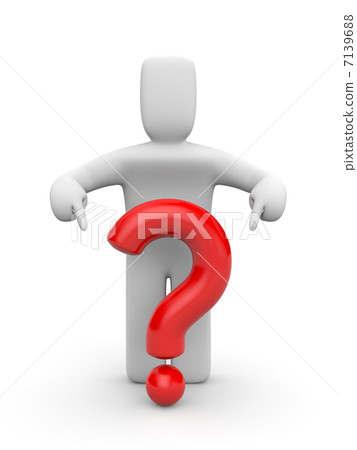 3d person and red question mark 7139688