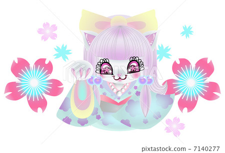 幸運的貓和櫻桃樹 7140277