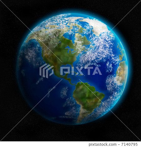 Earth from space showing North and South America. Detailed image Earth from space showing North and South America. Detailed image 7140795