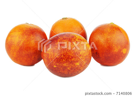 Ripe red blood oranges isolated on white background. Ripe red blood oranges isolated on white background. 7140806
