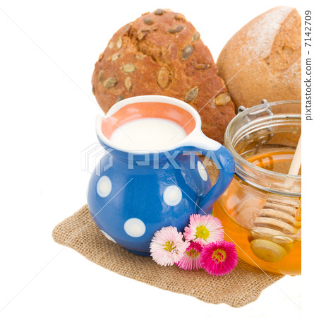 milk with bread and honey milk with bread and honey 7142709