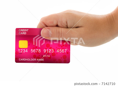 hand holding credit card for payment hand holding credit card for payment 7142710