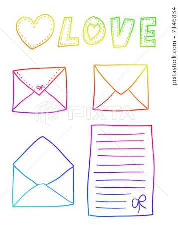 Hand-painted mail illustration Rainbow 7146834