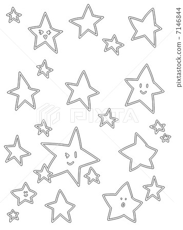 Star pattern hand-drawn illustration black and white fringe Star pattern hand-drawn illustration black and white fringe 7146844