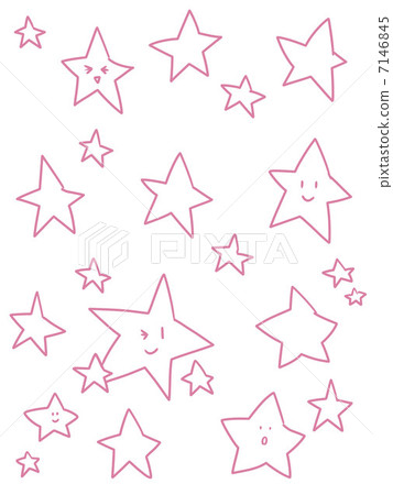 Star pattern hand-painted illustration pink Star pattern hand-painted illustration pink 7146845
