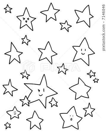 Star pattern hand-drawn illustration black and white Star pattern hand-drawn illustration black and white 7146846