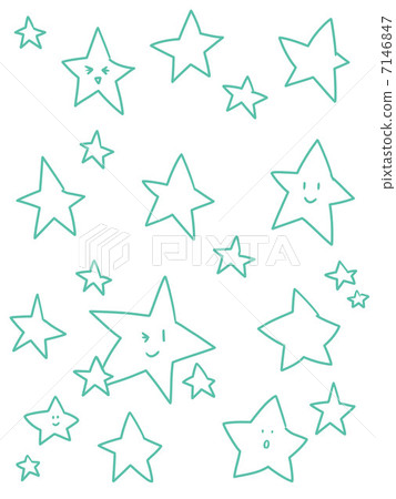 Star pattern hand-drawn illustration green Star pattern hand-drawn illustration green 7146847