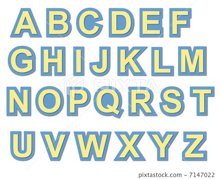 工藝字符_字母大寫字母_藍色/黃色 7147022