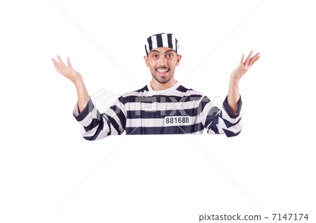 Convict criminal in striped uniform Convict criminal in striped uniform 7147174