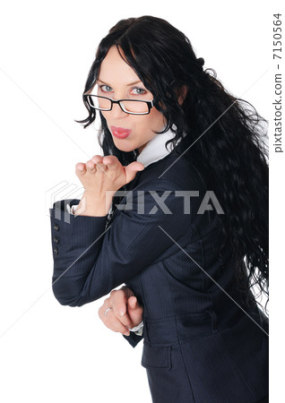 young charming brunette in a business suit young charming brunette in a business suit 7150564