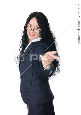 young charming brunette in a business suit 7150596