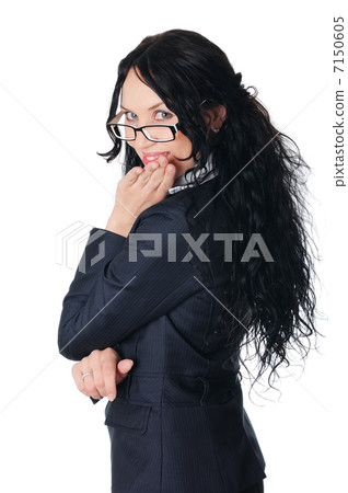 young charming brunette in a business suit young charming brunette in a business suit 7150605