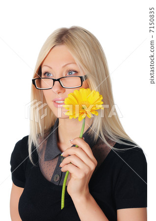 Young charming business woman in dark dress Young charming business woman in dark dress 7150835
