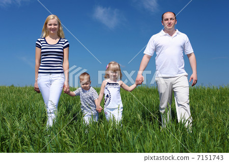 family with children in summer day outdoors 7151743