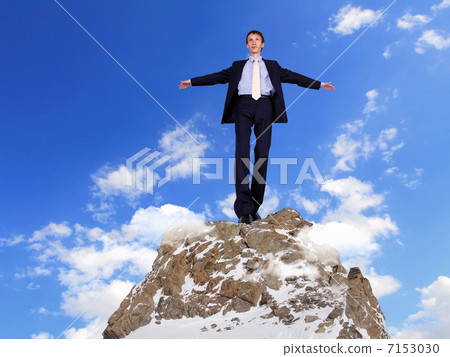 Young businessman taking risky steps 7153030