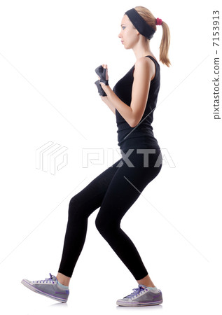 Young female doing exercises Young female doing exercises 7153913