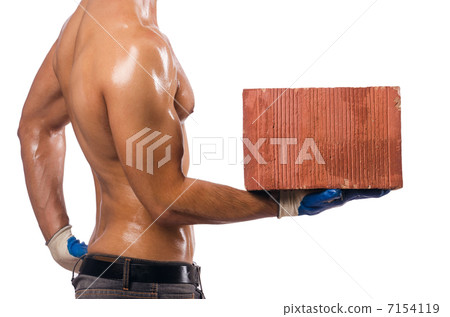 Sexy construction worker with bricks 7154119