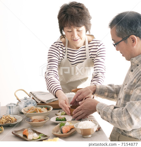 Senior women hand miso soup 7154877